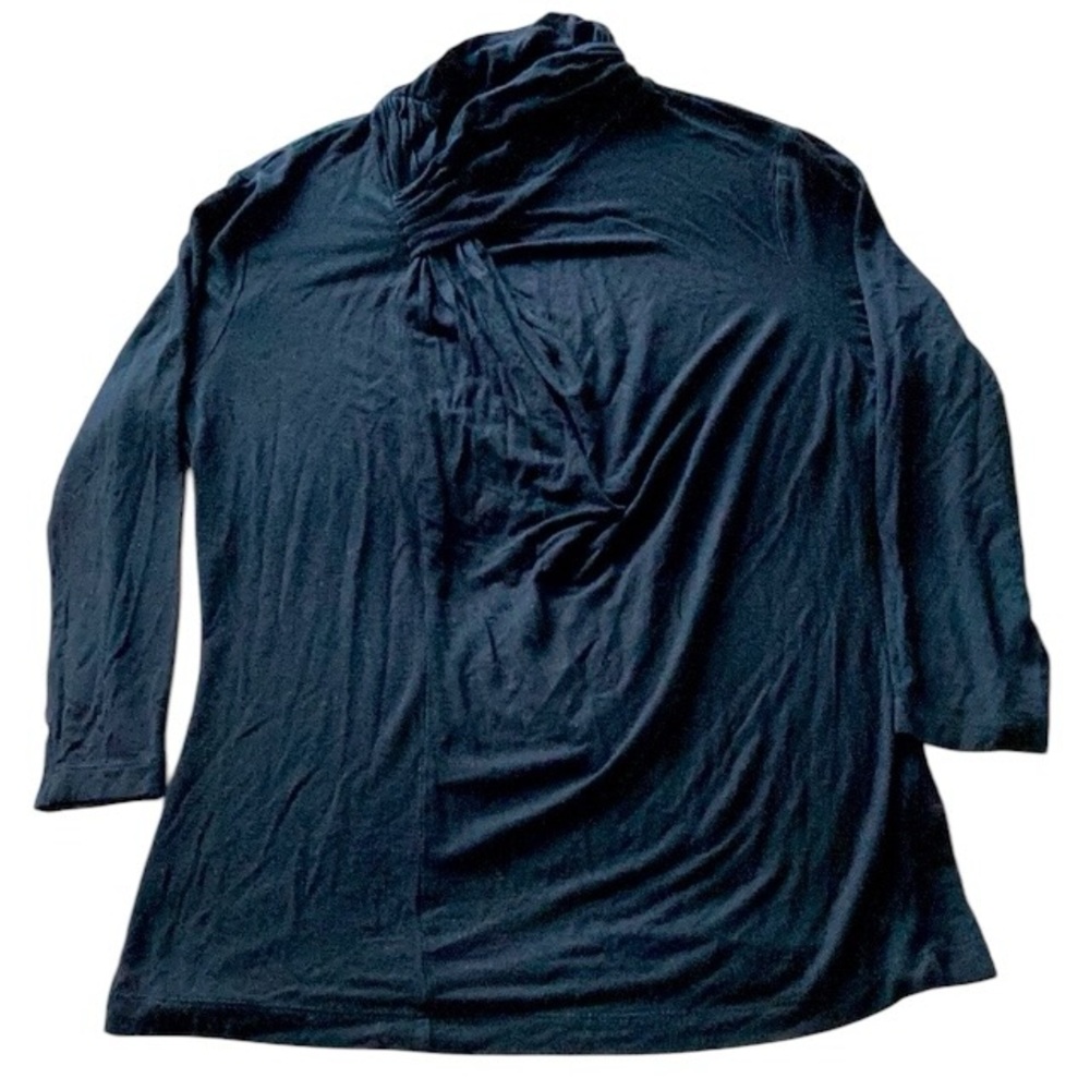 Cable & Gauge Black Drape Neck Top Size MP